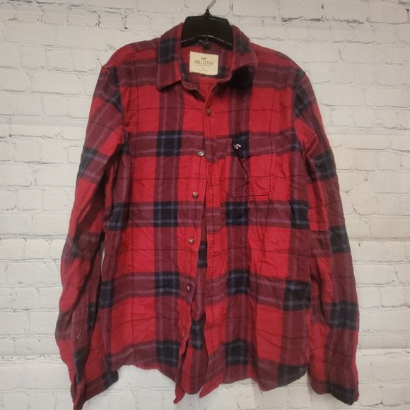 Hollister Men's Flannel Plaid Red - Medium - Picture 1 of 5